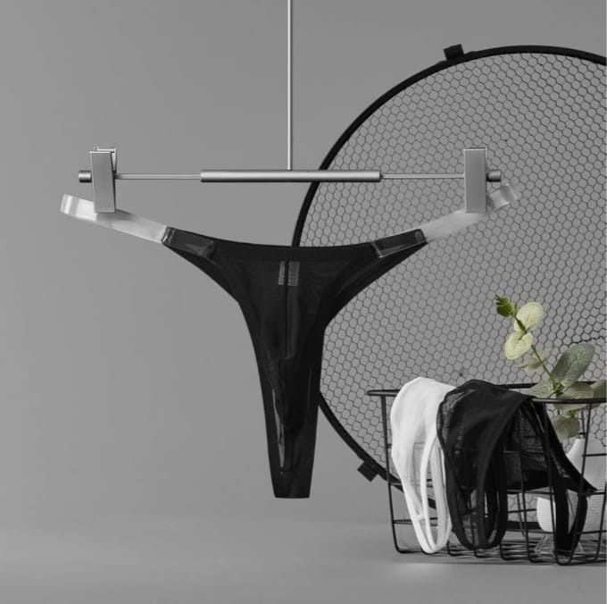 Transparent mesh thong